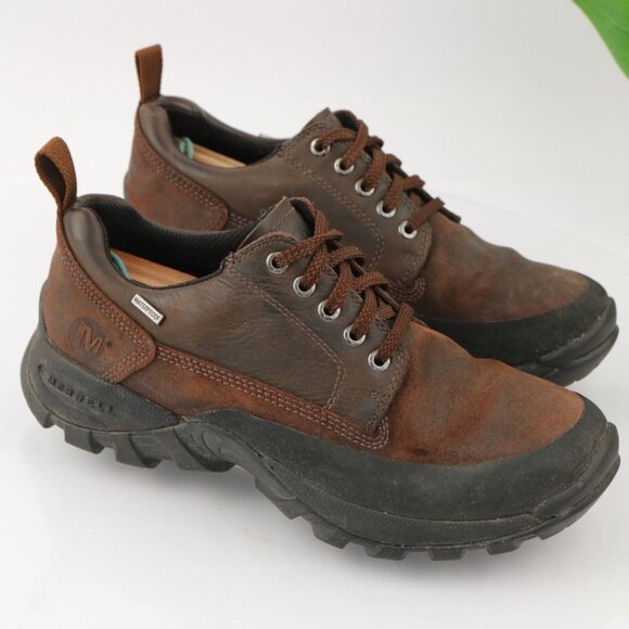 Merrell Mens Styria Boots Size 7.5 Waterproof Brown Leather Lace Up Outdoor Work - Picture 2 of 16